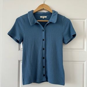 LIKE NEW!! Madewell Blue Button Down Collared Shirt size Small